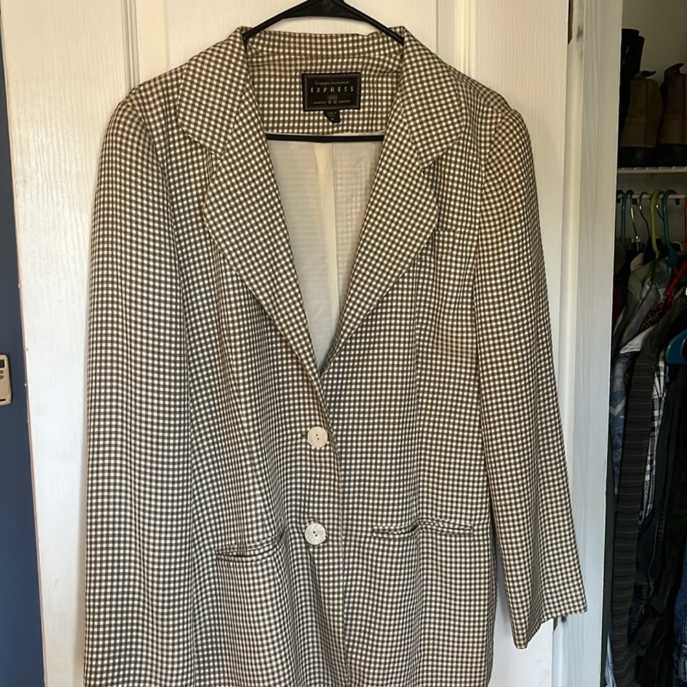 Vintage Express Oversized Gingham Blazer - Made in USA